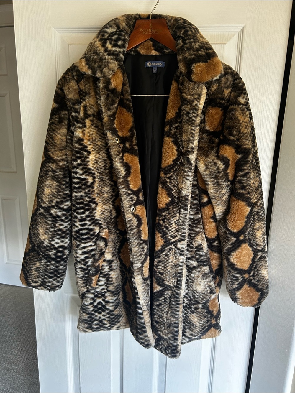 Fabulous Democracy Faux Fur Jacket - Brown/Black. S